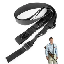 Tactical 3-Point Black Rifle Gun Sling Bungee Rifle Gun Sling Adjustable Strap