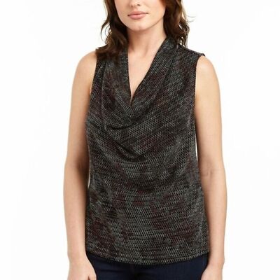 Drew Clothing Bridgette royal metallic cowl neck Tank NWT Large