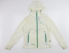 Huighlander Womens Ivory Windbreaker Jacket Size M Zip - Vintage Logo Technical