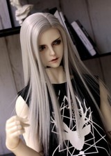 1/4 7-8" 18-20cm Bjd Doll Hair Wig Long Special Iron Perm Light Silver Gray Grey