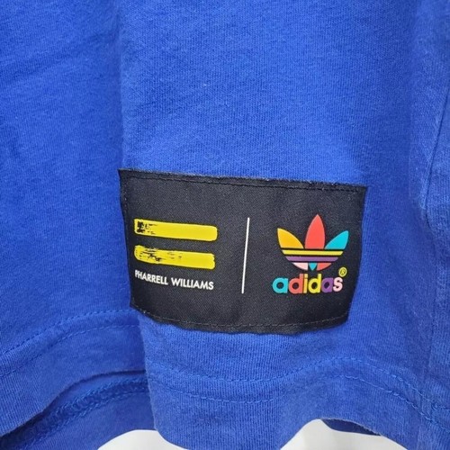 Adidas Pharrell Williams Herren Blau Kurzarm Mehrfarbig Logo TShirt Neu 2XL - Bild 5 von 6