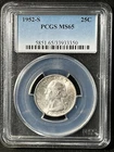 1952-S  25C Washington Quarter Dollar PCGS MS65  33933350
