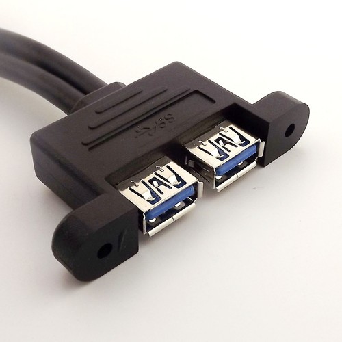 10x 2 Port USB 3.0 A Female Screws Panel Mount to Motherboard 20 Pin Cable 50cm - 第 4/5 張圖片