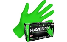 SAS Safety Raven Invue Hi-Viz Neon Green Nitrile Gloves, 7 mil Thick, 1000/Cs