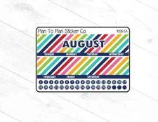 1008-5C~~August 8.5X11 Monthly View Planner Stickers.