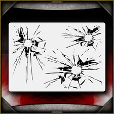 Shattered Glass Airbrush Stencil Template Airsick
