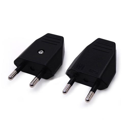 2 Pin EU European US Male Plug AC Electrical Socket Adapter 250V Replacement _ou - Afbeelding 6 van 14