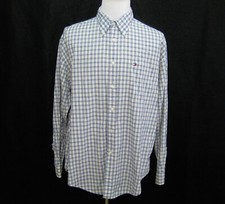 TOMMY HILFIGER Men's Size XL Blue Check Long Sleeve Button Front Shirt Cotton