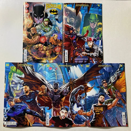 🦇 DC BATMAN x FAZE CLAN #1 5 BUNDLE 2022 - 4 CONNECTING VARIANT + A COVER