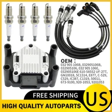 Ignition Coil & Spark Plug & Wireset for Seat Beetle Golf Jetta 1998-2015 L4 US