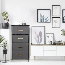 4 Drawer Fabric Dresser Storage Tower Organizer Sturdy Steel Frame Sturdy Steel