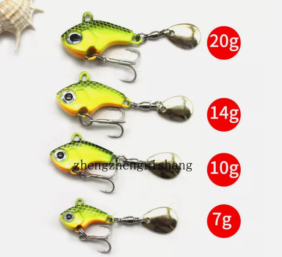 6Pcs Metal VIB Rotating Vibration Bait Spinner Spoon Fishing Lures 5g 7g 10g 20g - Image 4 of 4