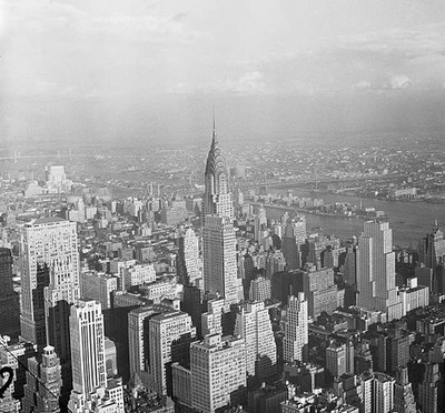 Aerial View of Chrysler Building in New York City Historic Old Photo