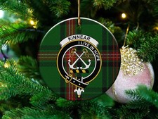 Kinnear Clan Scottish Tartan Crest Ceramic Ornament