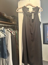 Tahari Women's Sleeveless A-line Black Cocktail Dress Size 10 Knee Length NWT