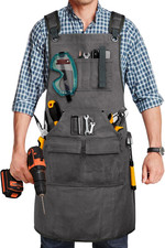 Woodworking Apron for Men, Shop Apron Bib Work Apron with 9 Tool Pockets