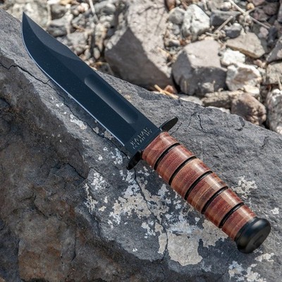 KA-BAR 1217 USMC Fighting Utility Knife 7'' Straight Edge 1095 Carbon Steel NEW