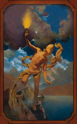 Prometheus, Maxfield Parrish, 18'' X 29'' Art Nouveau giclee print
