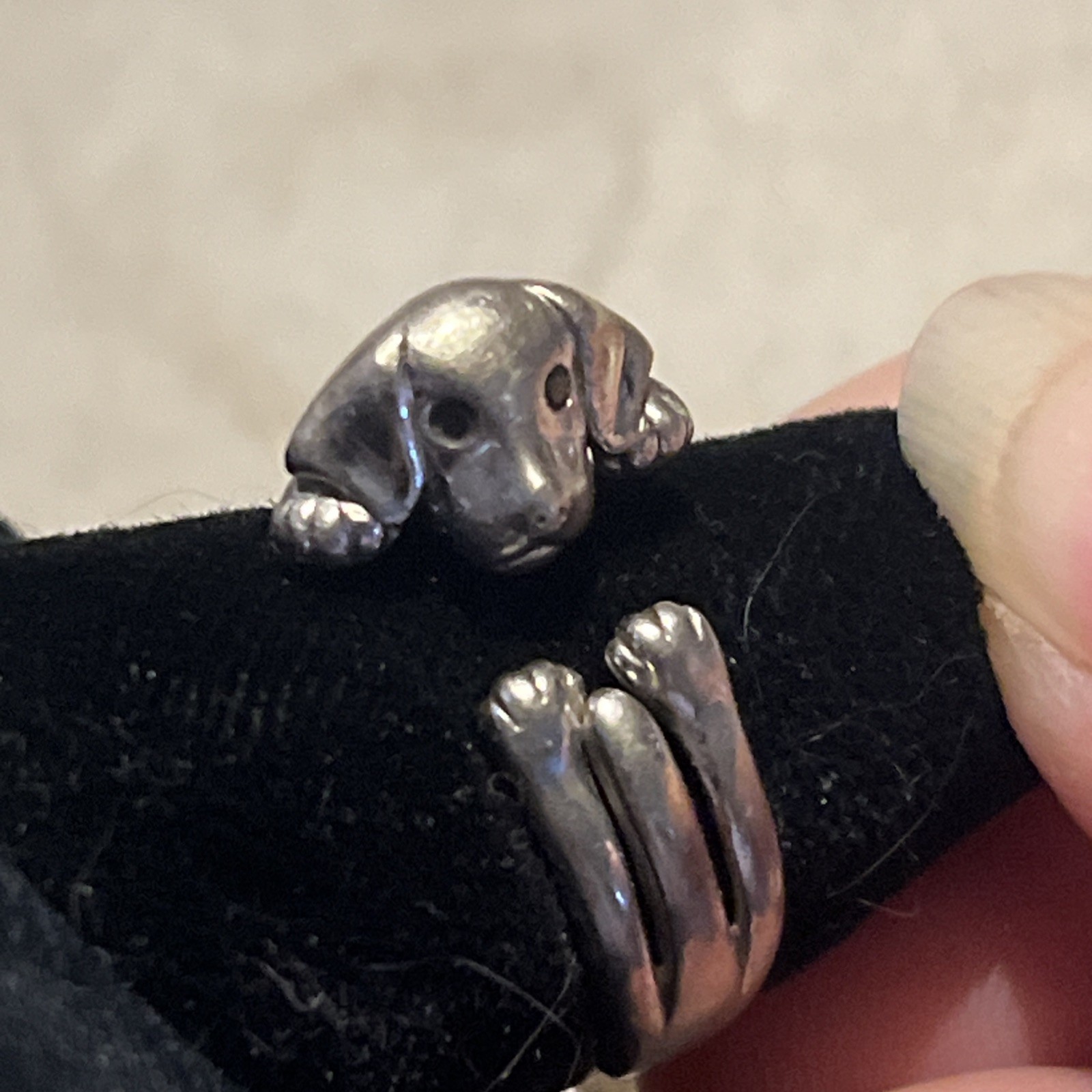 925 Solid Sterling Silver Adjustable Wrap Dog Pup… - image 2