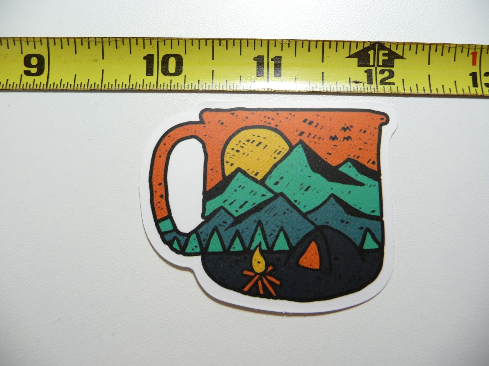 Camping Scene Cup Decal Sticker for Outdoor Nature Travel
