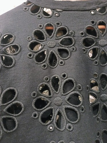 DRIES VAN NOTEN HAX BESTICKTES SWEATSHIRT MIT BLUMENAUSSCHNITT in SCHWARZ Größe MEDIUM - Bild 14 von 14