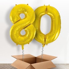 80 Helium Balloons Delivered in a Box - Gold