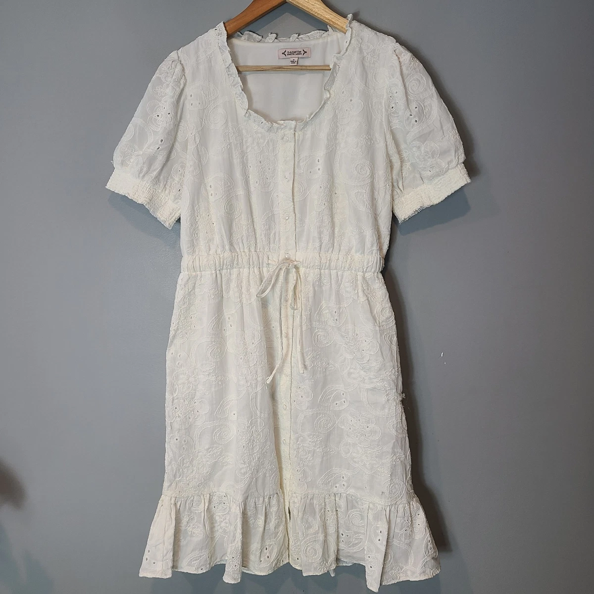 nanette lepore lace midi shirt dress Nanette Lepore Women's Maxi Linen-Blend Shirt Dress - White