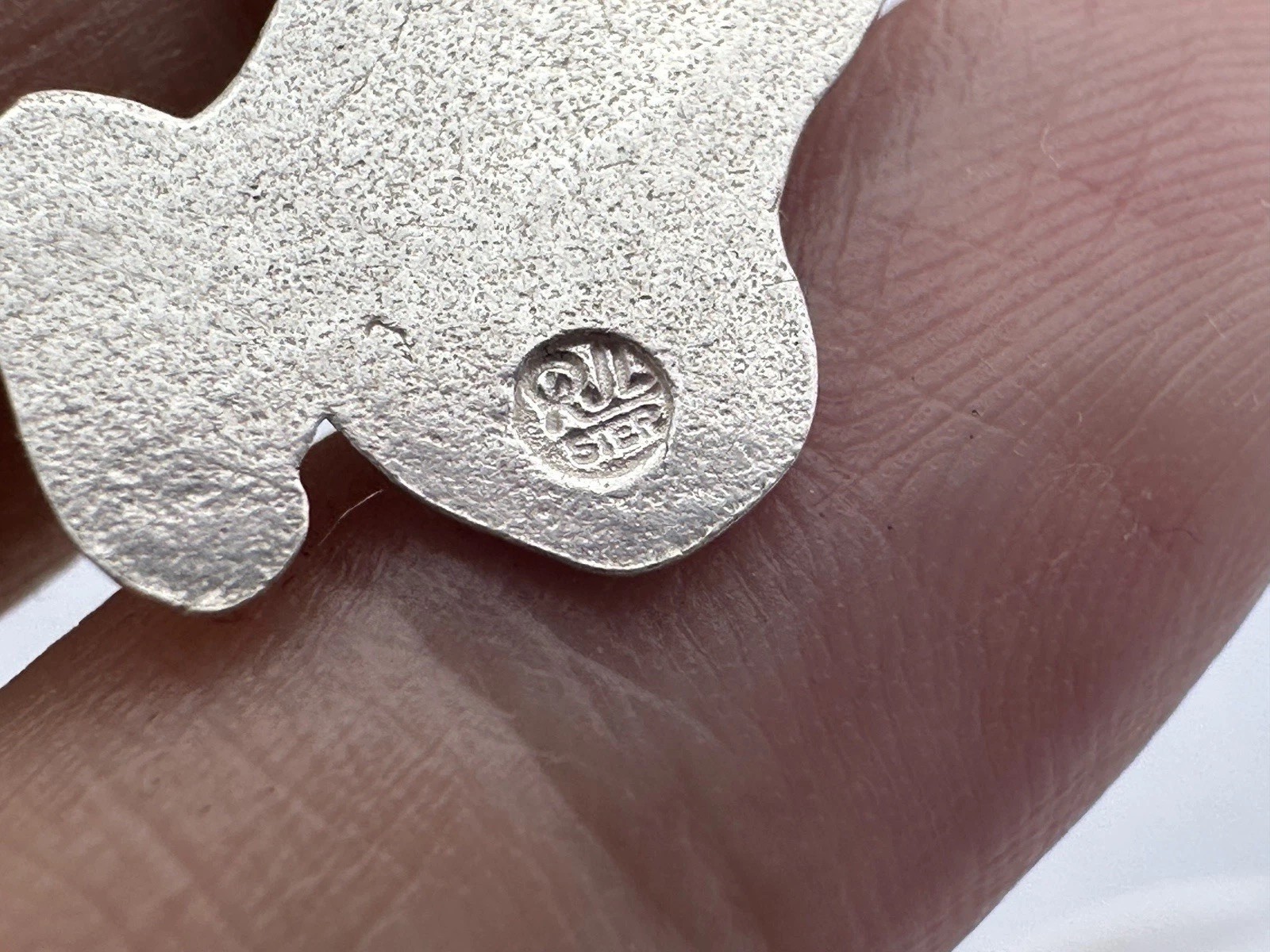 Vintage Solid Silver Praying Hands Charm - image 4