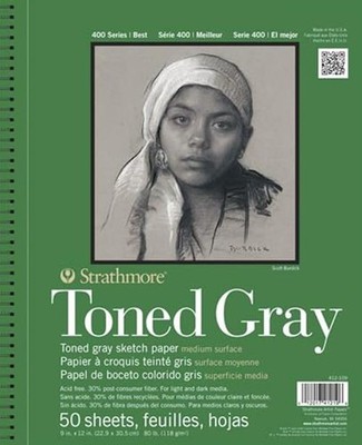 Strathmore 400 Series 9-inch x 12-inch Toned Paper Sketch Pad,  Assorted Sizes 