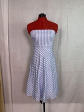 J Crew Blue White Cotton Stripe Tank Dress 2 Petite Coastal Beach Summer D748