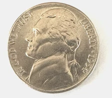 Brilliant Circulated 1954 S Jefferson Nickel Sl. Rotated Die Nice Collector Coin