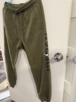 Nike Jordan Essentials Men's Olive Green Sweatpants Fleece Size M HQ4645-222
