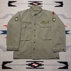Vintage WW2 HBT 13 Star Military Herringbone Shirt Jacket Men’s Size 42R Green
