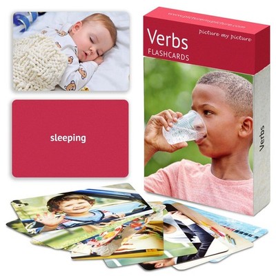 Flash Card Set for Speech Therapy - 40 Picture Verbs, Vocabulary & Communication