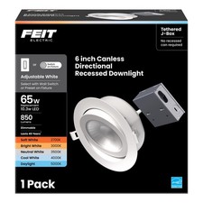 Feit LED Retrofits White 7 in. W Aluminum LED Canless Recessed Downlight 13 W