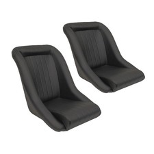 Roadster Style Seats Black Vinyl Pair Dunebuggy Vw