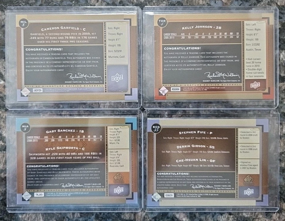 Huge Lot of 16 - 2012 Upper Deck SP Signature Edition ROOKIE/VET AUTO Autograph - Image 4 of 4