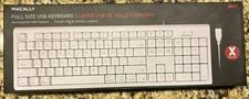 MACALLY QKEY Full Size USB Keyboard for Mac OS X - silver/white - NEW
