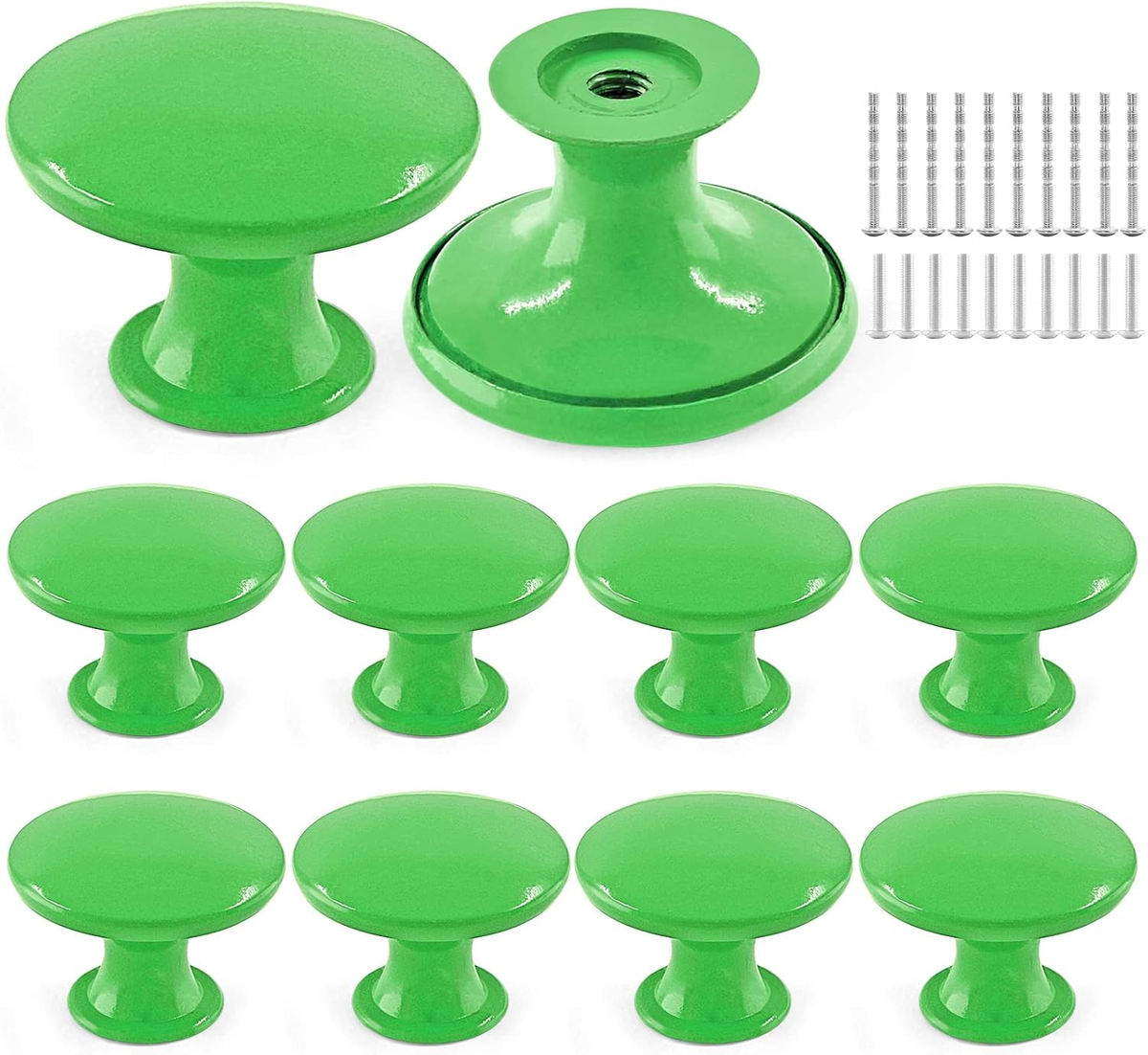 10pcs Metal Cabinet Knobs Green Drawer Knobs, Round Shaped Dresser Knobs  Cute Ki | eBay