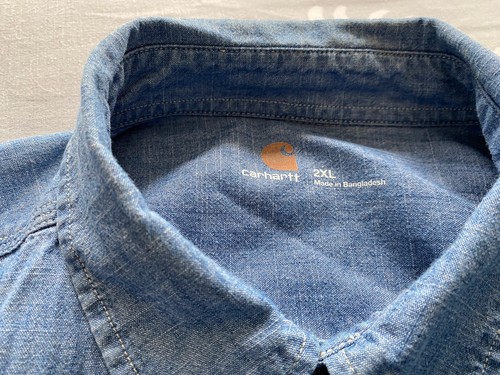 XXL DENIM CARHARTT DENIM LONG SLEEVE SHIRT ..CASUALS..TERRACEWEAR - Picture 4 of 4