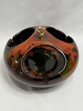 VINTAGE MCM ASHTRAY HANGING CERAMIC 60S DRIP GLAZE ATOMIC CALIFORNIA ORIGINALS
