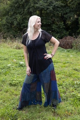 Ivy Boho Hose - Schlaghose Baumwolle Patchwork