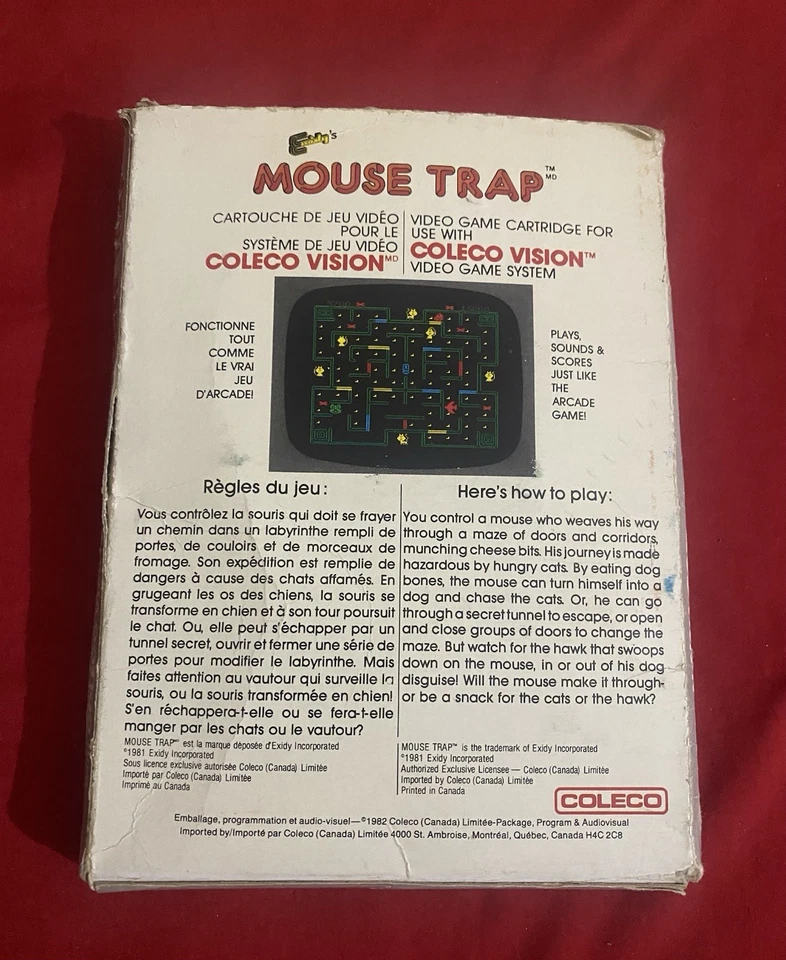 Mouse Trap ~ Coleco Vision ~ Complete in Box w Manual - Image 3 of 3
