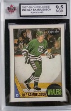 1987-88 O-Pee-Chee KSA 9.5 NGM Ulf Samuelson Rookie Card Toronto Maple Leafs GS7