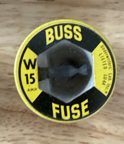 BUSSMANN FUSTAT Type W 15 & 20AMP, 125V BUSS FUSE Lot Of 7 - Picture 2 of 3
