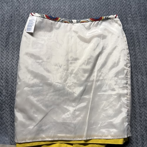Tommy Hilfiger Paisley Medallion Print Skirt 10 Cotton Lined Colorful Boho Prep - Picture 10 of 10
