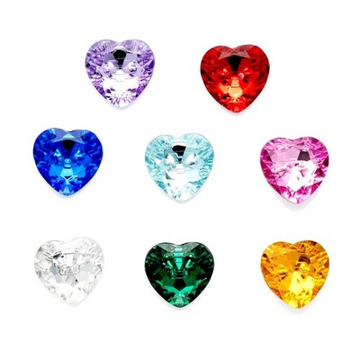 Schmuck Herz Knöpfe Silber Rückseite Durchnähen 6 Farben 4 Größen 6er Pack