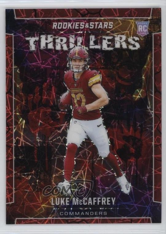 Luke McCaffrey Panini Rookies & Stars Thrillers #TLMY Longevity