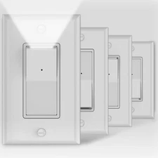 4Pack SOZULAMP 3 Way Light Switch with LED Night Light 15Amp 120/277Volt,Three W