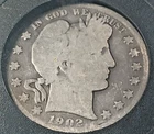 1902 s Barber Half Dollar 90% Silver USA Coin #630